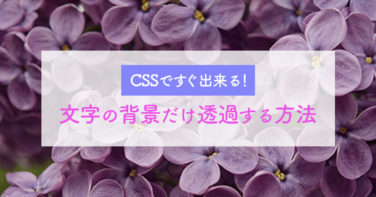 Css 文字の背景のみ透過の方法 Opacityとrgba の使い分け Momon Blog